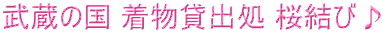 武蔵の国 着物貸出処 桜結び♪